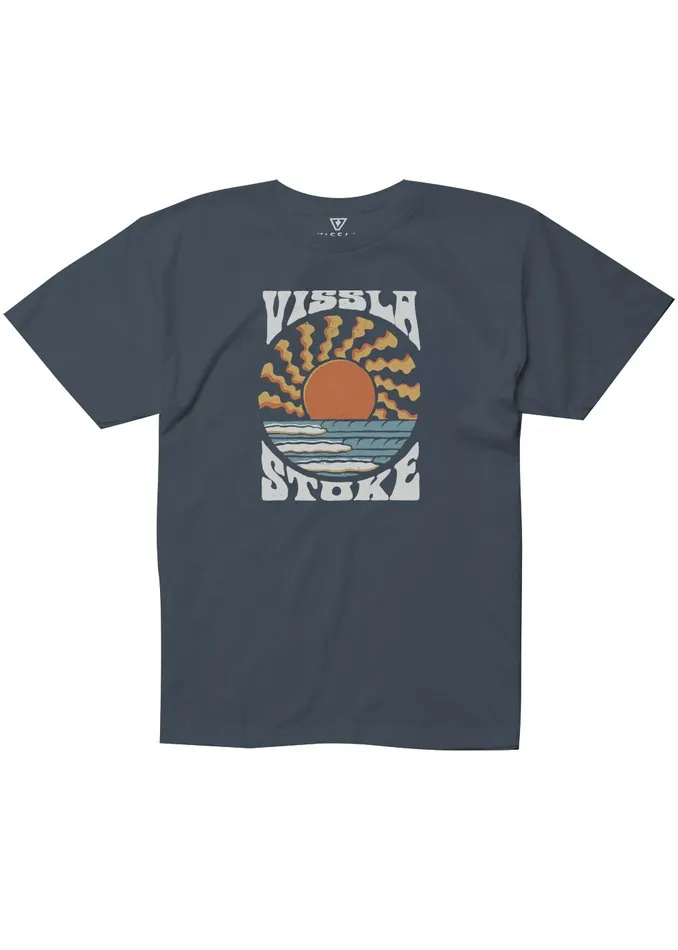 Solar Spin Kids Tee Navy Heather Clothing Vissla Youth