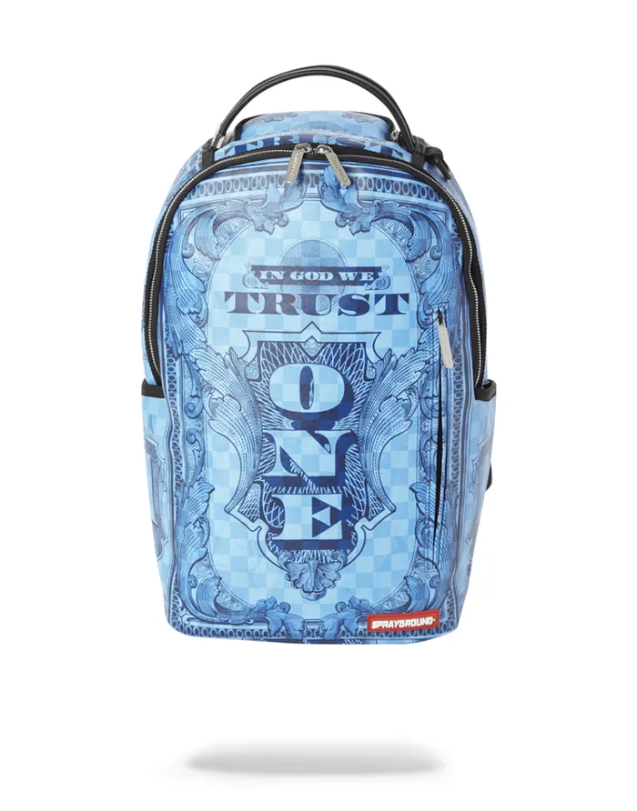 SPRAYGROUND Backpacks IN GOD WE TRUST BLUE BACKPACK ONE OF ONE 8211 Universal