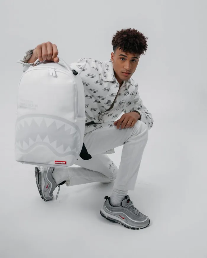 SPRAYGROUND Backpacks SHARK CENTRAL BACKPACK WHTWHT DLXV 8211 Universal SPRAYGROUND Backpacks SHARK CENTRAL BACKPACK WHTWHT DLXV 8211 Universal