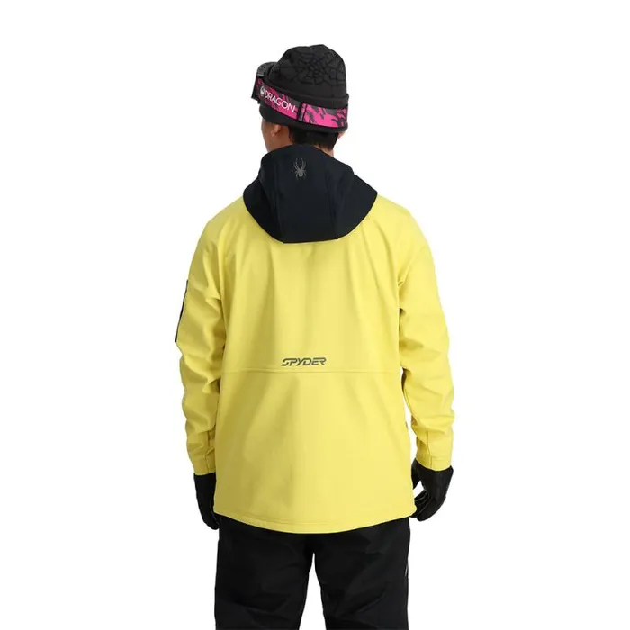 Spyder Shell Softshell Riding Hoodie Yellow 8211 Mens