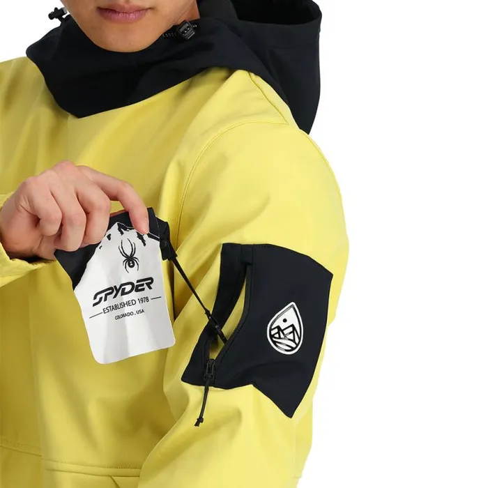 Spyder Shell Softshell Riding Hoodie Yellow 8211 Mens
