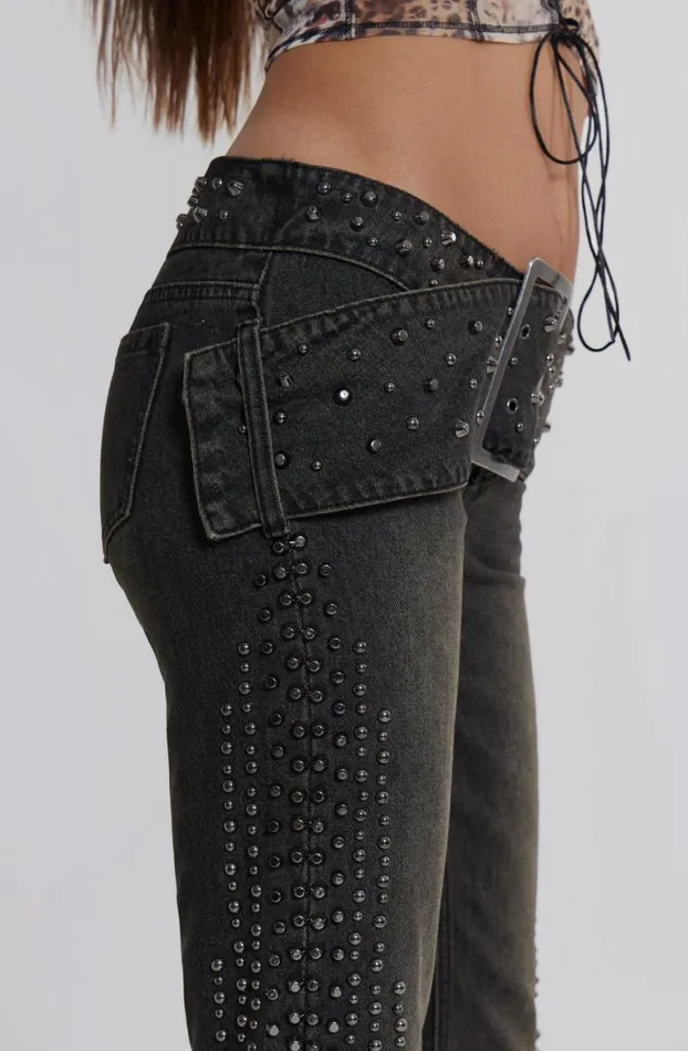 Statement Jeans Women Jaded London Studded Up Denim Jeans