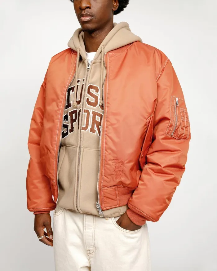 Stussy Outerwear BUILT REVERSIBLE BOMBER JACKET Brick 8211 MenWomen