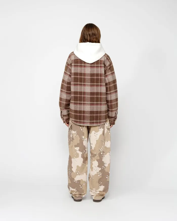 Stussy Outerwear HEAVY WASHED PLAID SHIRT Brown 8211 MenWomen