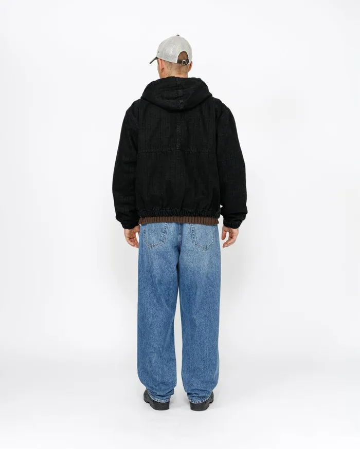 Stussy Outerwear WORK JACKET CANVAS NEEDLE PUNCH Black 8211 MenWomen