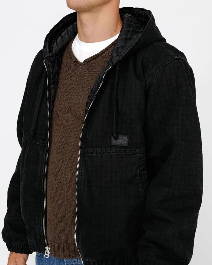 Stussy Outerwear WORK JACKET CANVAS NEEDLE PUNCH Black 8211 MenWomen