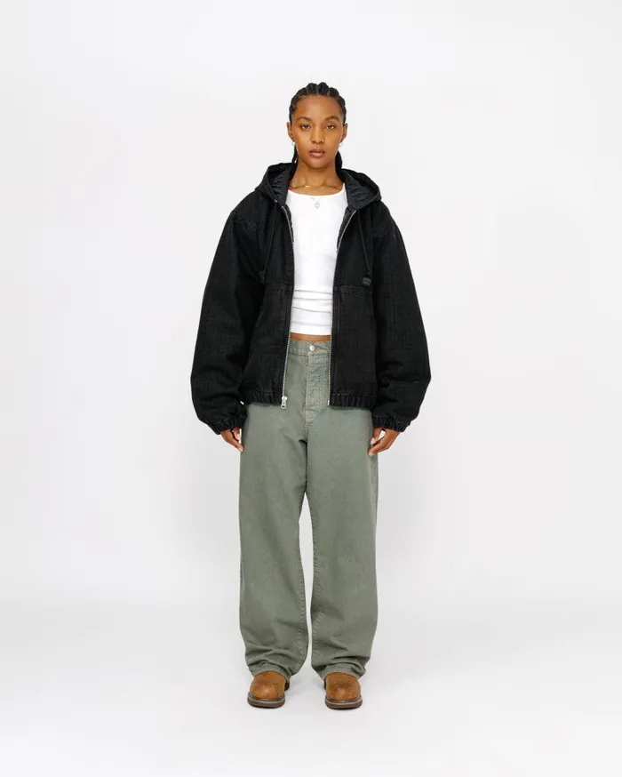 Stussy Outerwear WORK JACKET CANVAS NEEDLE PUNCH Black 8211 MenWomen