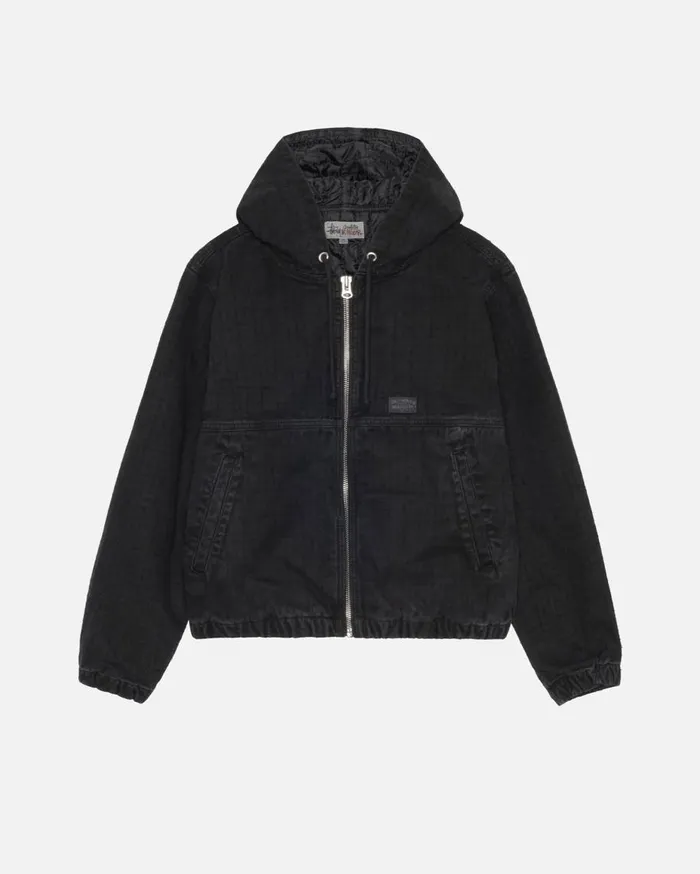 Stussy Outerwear WORK JACKET CANVAS NEEDLE PUNCH Black 8211 MenWomen