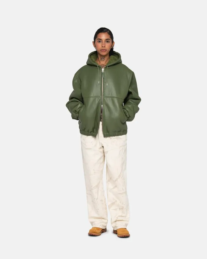 Stussy Outerwear WORK JACKET SHEARLING Green 8211 MenWomen Stussy Outerwear WORK JACKET SHEARLING Green 8211 MenWomen