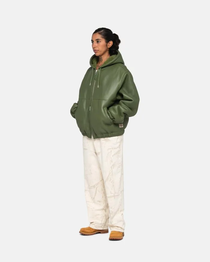 Stussy Outerwear WORK JACKET SHEARLING Green 8211 MenWomen Stussy Outerwear WORK JACKET SHEARLING Green 8211 MenWomen