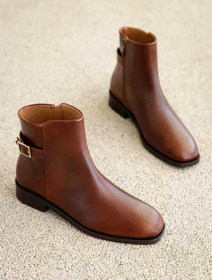 Susan Chestnut Women Bobbies Ankle Boots