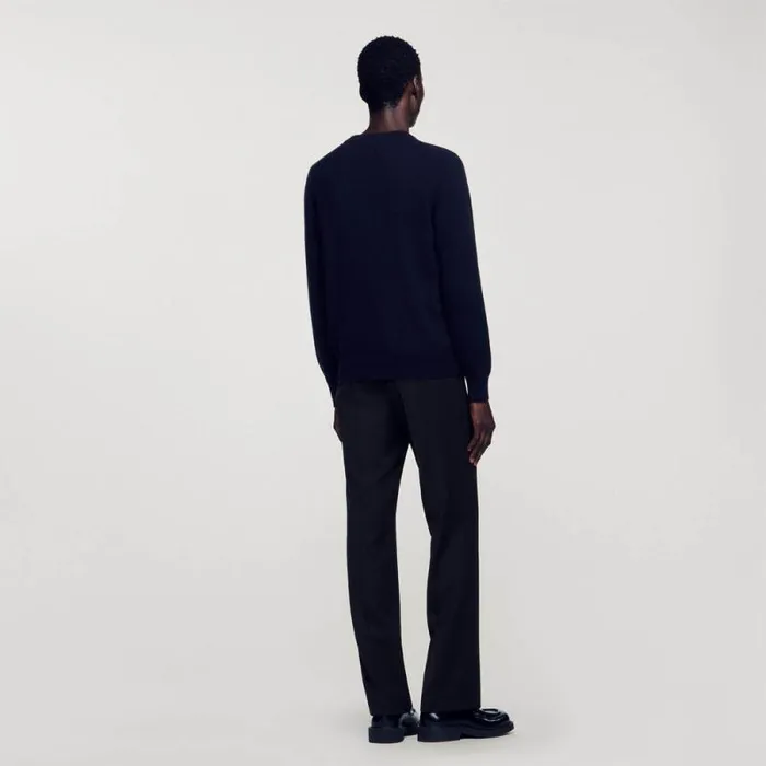 Sweaters and Cardigans Men SANDRO Cashmere Sweater Dark Navy Sweaters and Cardigans Men SANDRO Cashmere Sweater Dark Navy