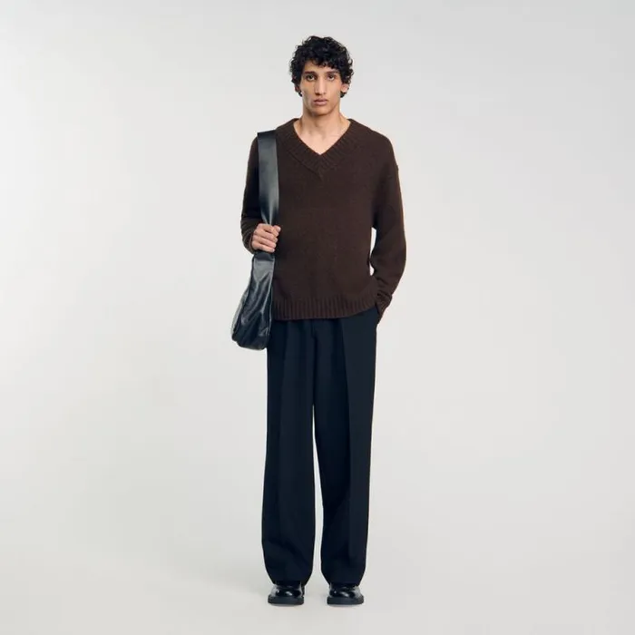 Sweaters and Cardigans Men SANDRO Chunky Knit Sweater Brown