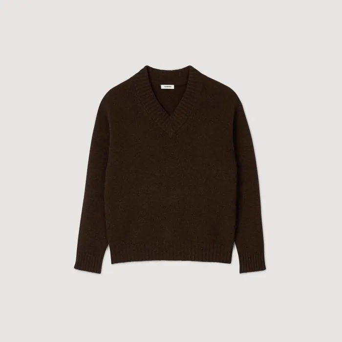 Sweaters and Cardigans Men SANDRO Chunky Knit Sweater Brown Sweaters and Cardigans Men SANDRO Chunky Knit Sweater Brown