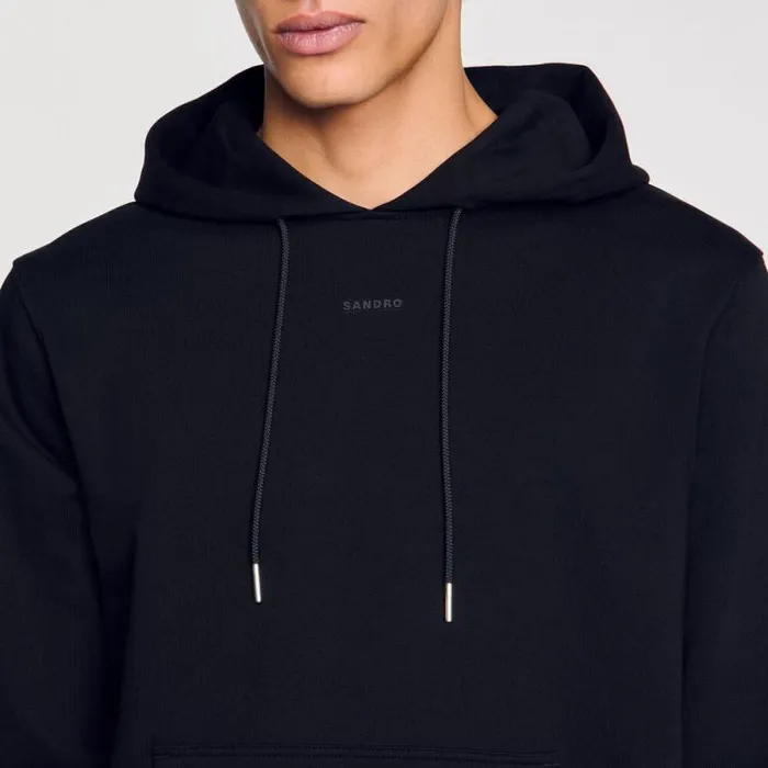 Sweaters and Cardigans Men SANDRO Logo Hoodie Black