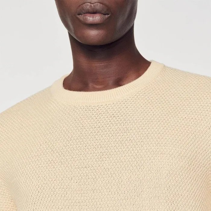 Sweaters and Cardigans Men SANDRO Wool Sweater Off White Mastic