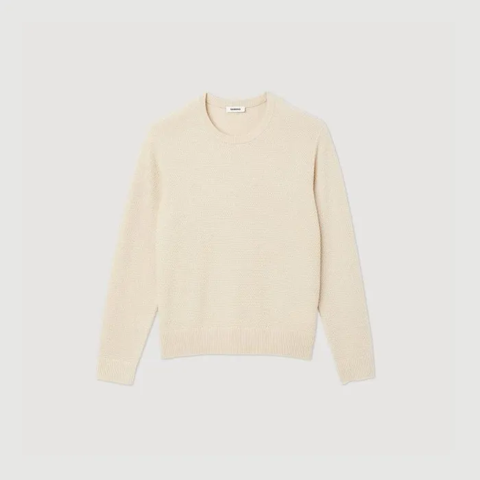 Sweaters and Cardigans Men SANDRO Wool Sweater Off White Mastic