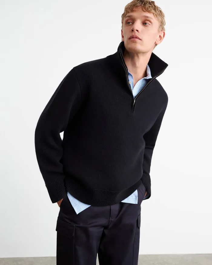 Sweaters Men Nili Lotan AXEL SWEATER Dark Navy