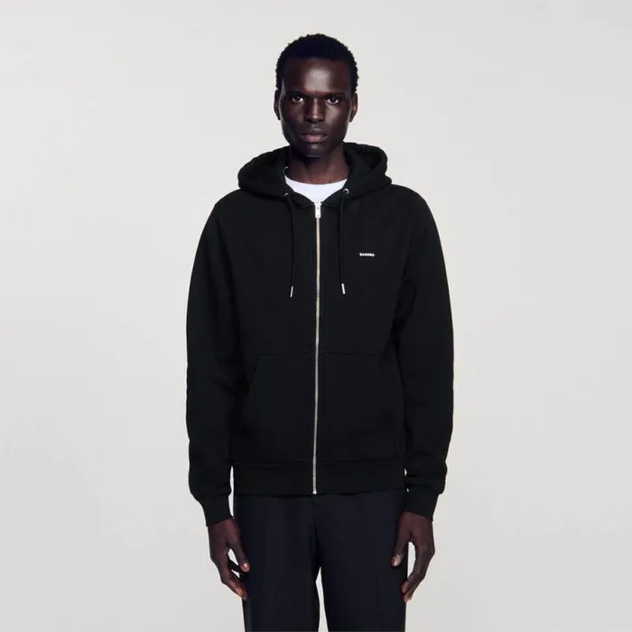 Sweatshirts and Hoodies Men SANDRO Fleece Hoodie Black