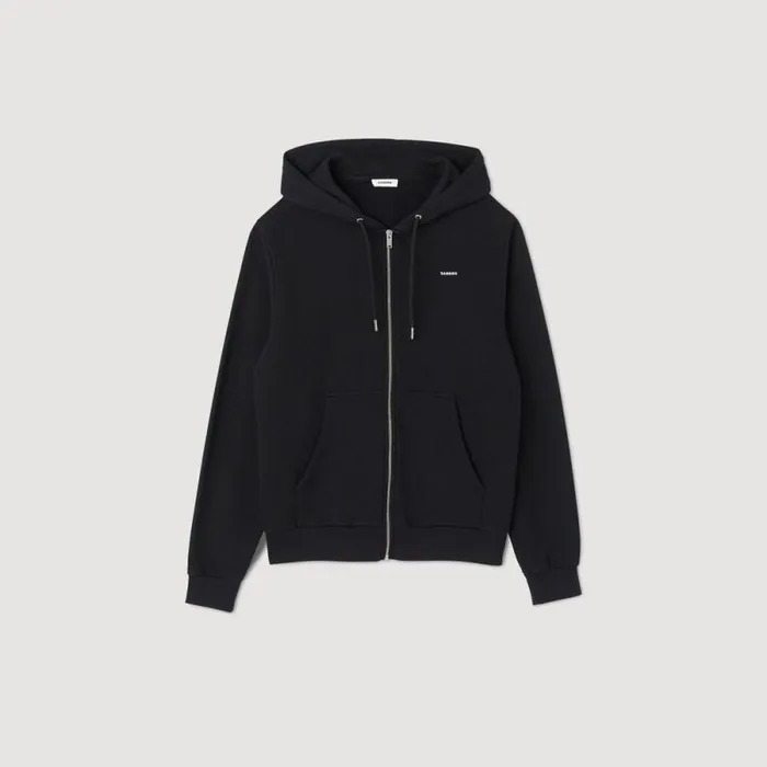 Sweatshirts and Hoodies Men SANDRO Fleece Hoodie Black