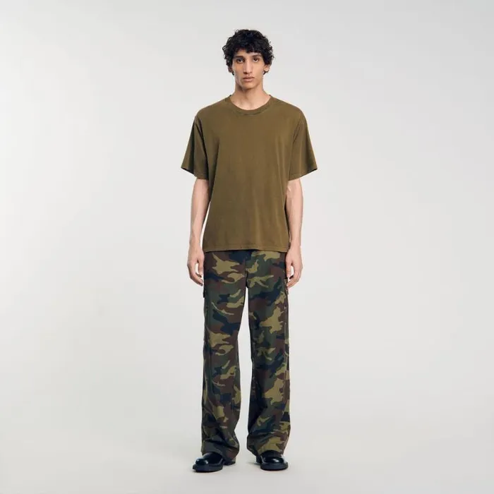 Tshirts and Polos Men SANDRO Fadedeffect Tshirt Olive Green