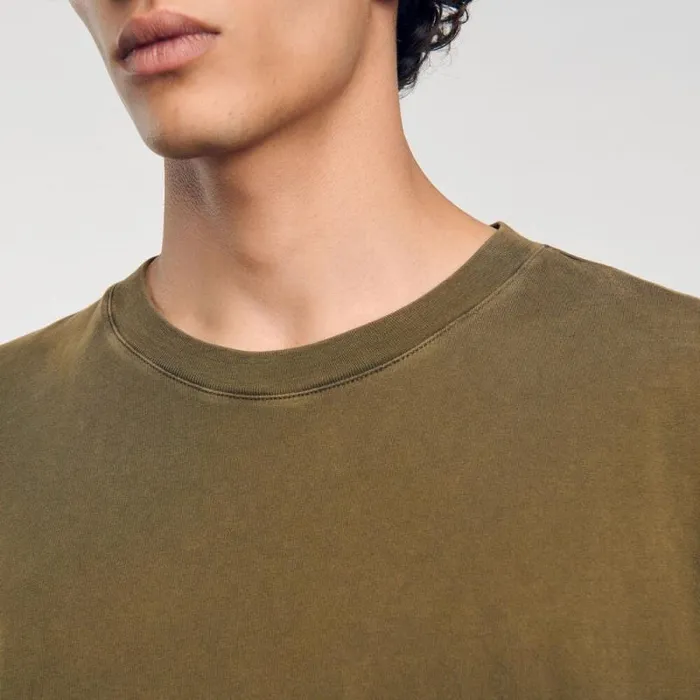Tshirts and Polos Men SANDRO Fadedeffect Tshirt Olive Green