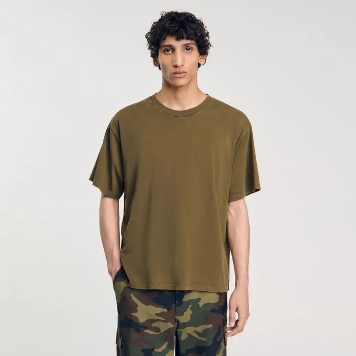 Tshirts and Polos Men SANDRO Fadedeffect Tshirt Olive Green