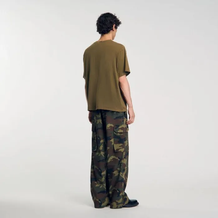Tshirts and Polos Men SANDRO Fadedeffect Tshirt Olive Green