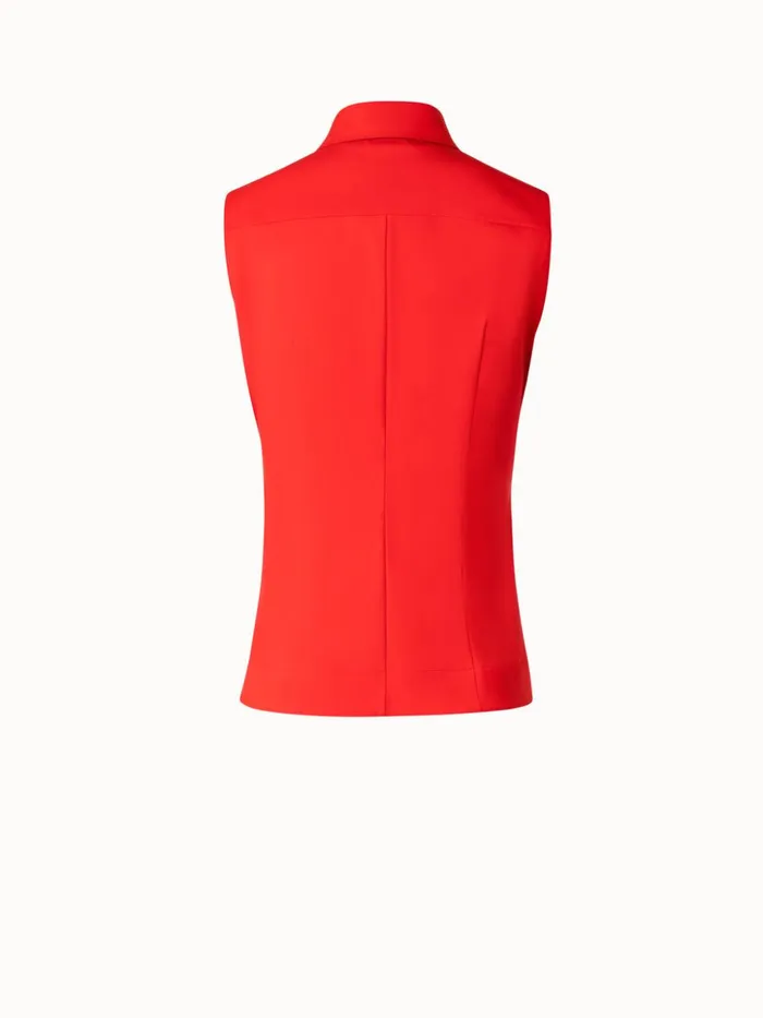 Tailored Cotton Stretch Poplin Blouse Poppy Women Akris Blouses