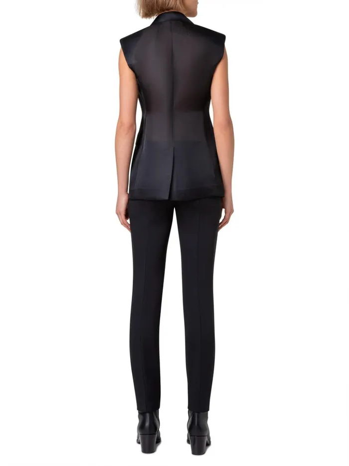 Tailored Sheer Silk Gilet Black Women Akris Jackets