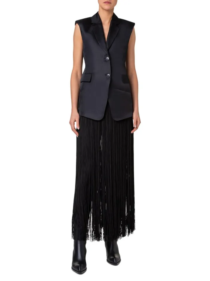 Tailored Sheer Silk Gilet Black Women Akris Jackets