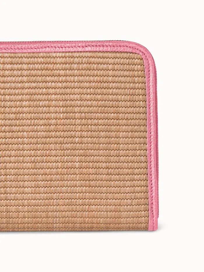 Tassel Pouch In Raffia Fabric Camelblossom Women Akris Mini Bags