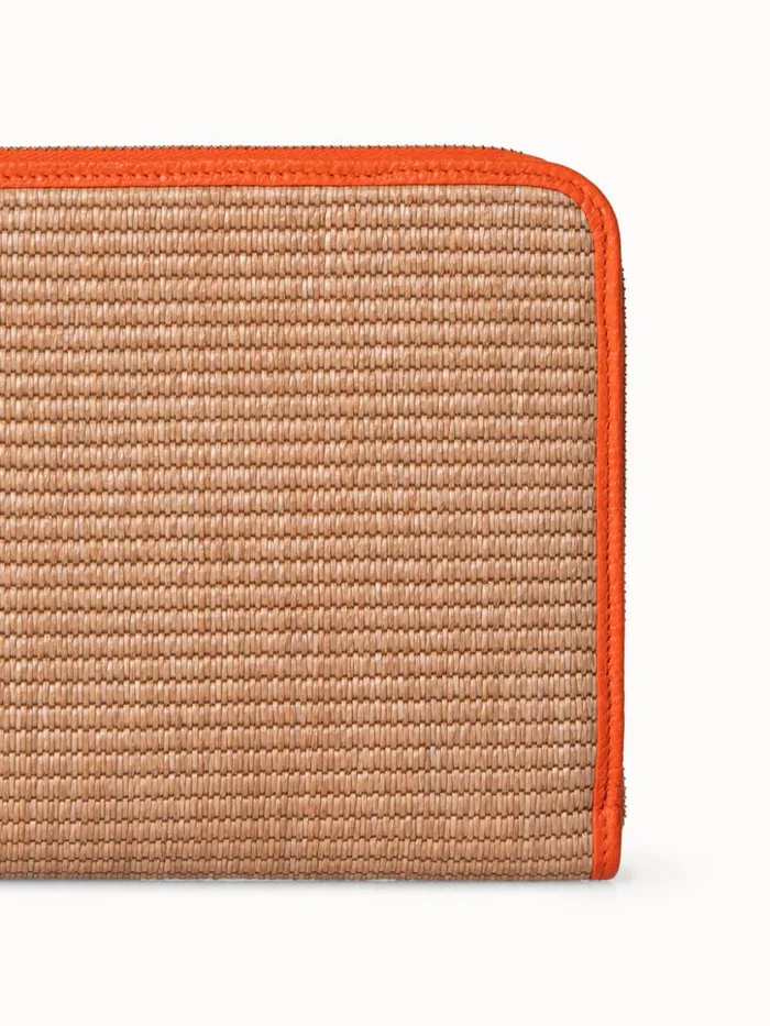 Tassel Pouch In Raffia Fabric Camelzinnia Women Akris Clutches