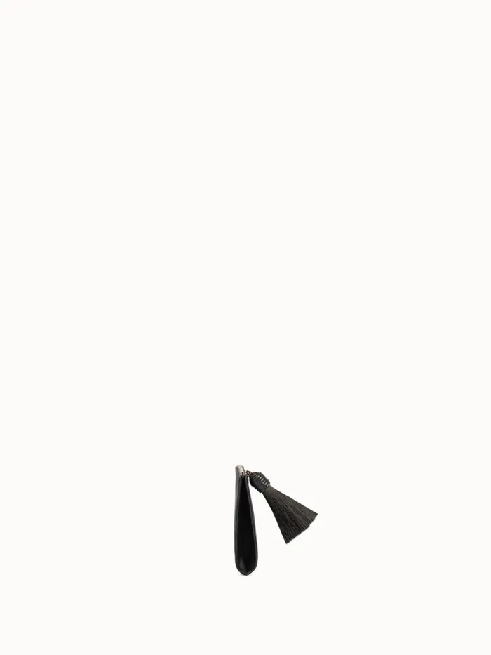 Tassel Pouch In Satin Fabric Black Women Akris Mini Bags