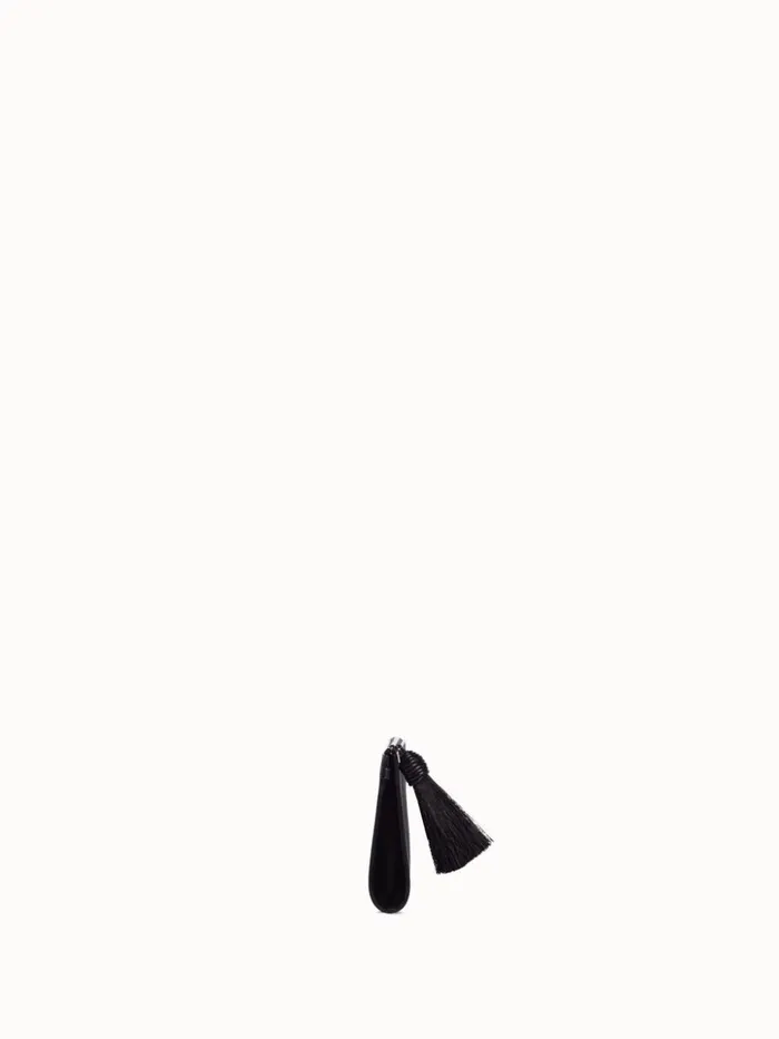 Tassle Pouch In Horsehair Fabric Black Metallic Women Akris Mini Bags