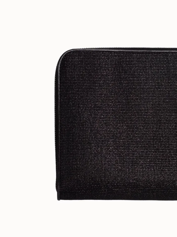 Tassle Pouch In Horsehair Fabric Black Metallic Women Akris Mini Bags