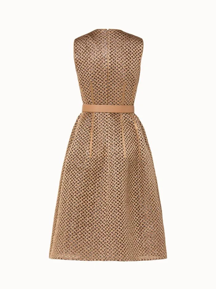 Techno Embroidery On Foil ALine Dress Cardboard Women Akris Dresses