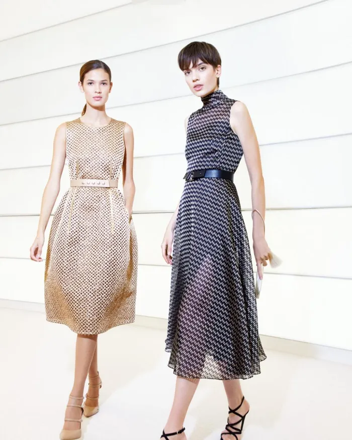 Techno Embroidery On Foil ALine Dress Cardboard Women Akris Dresses