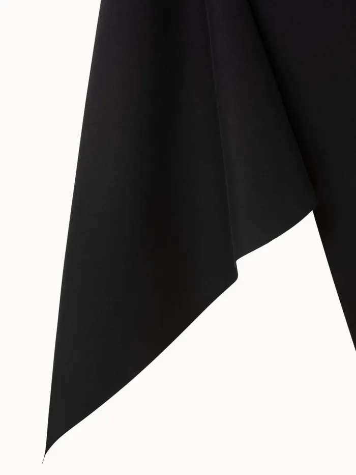 Techno Neoprene Asymmetrical Midi Dress Black Women Akris Dresses