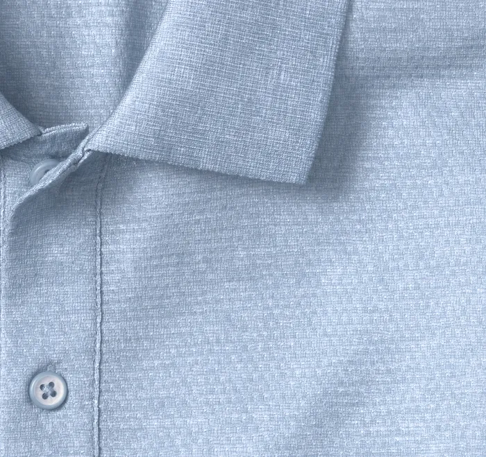 Textured Print Polo Light Blue Men Polos and Tees Johnston and Murphy