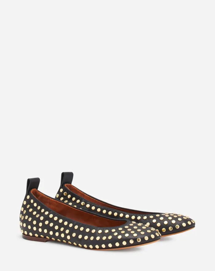The Leather Ballerina Flat With Studs Black Women Lanvin Loafers The Leather Ballerina Flat With Studs Black Women Lanvin Loafers