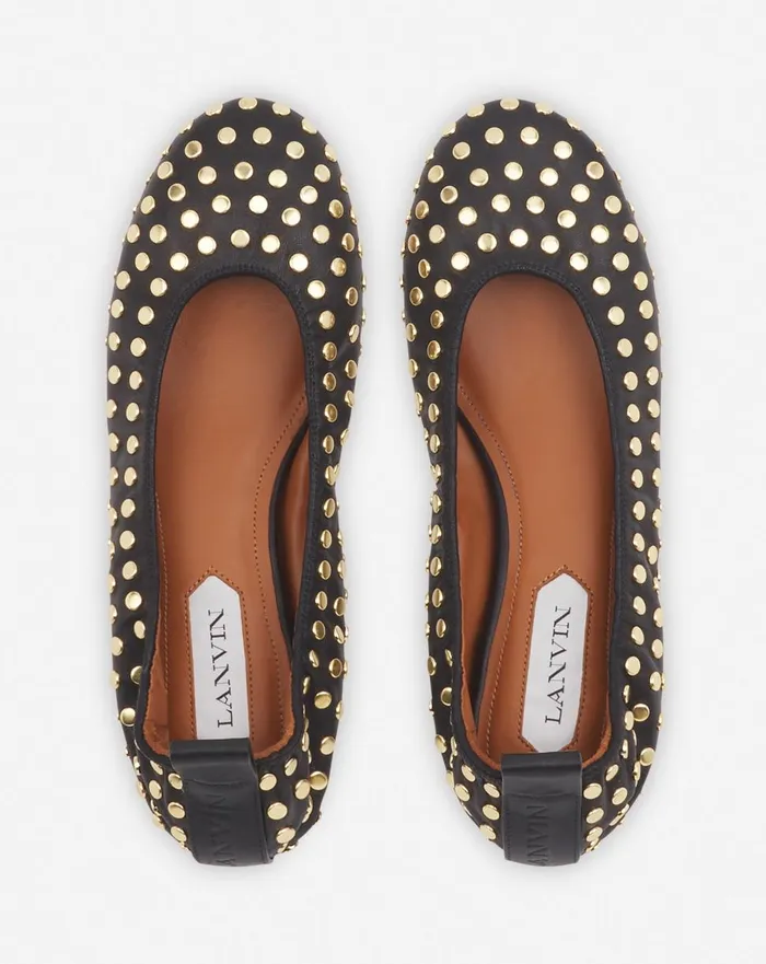 The Leather Ballerina Flat With Studs Black Women Lanvin Loafers The Leather Ballerina Flat With Studs Black Women Lanvin Loafers