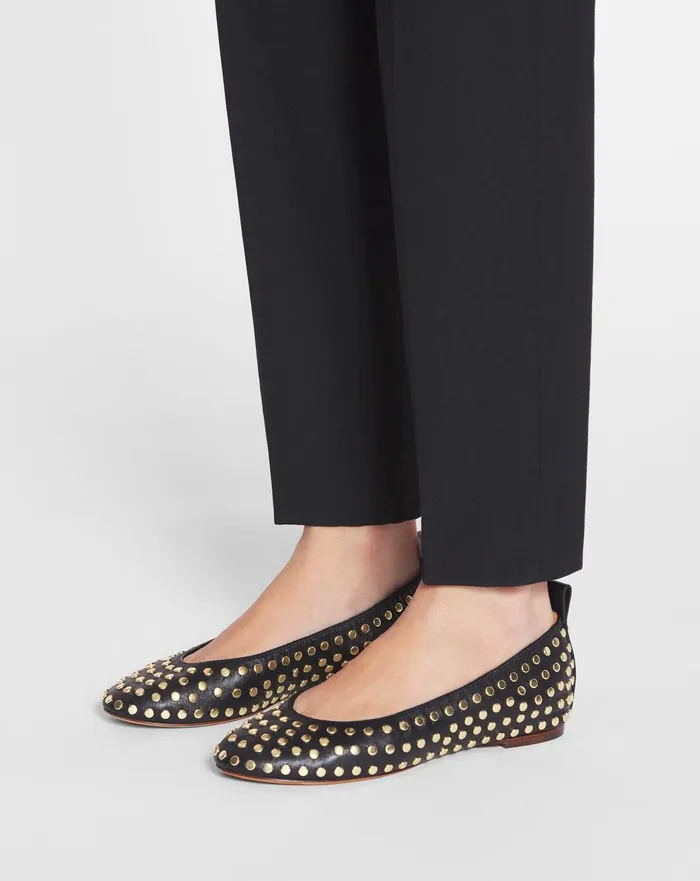 The Leather Ballerina Flat With Studs Black Women Lanvin Loafers The Leather Ballerina Flat With Studs Black Women Lanvin Loafers