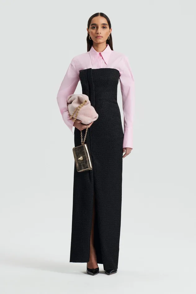TINSEL GINGHAM GOWN BLACK Women Dresses Scanlan Theodore