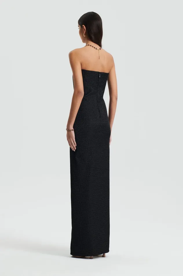 TINSEL GINGHAM GOWN BLACK Women Dresses Scanlan Theodore