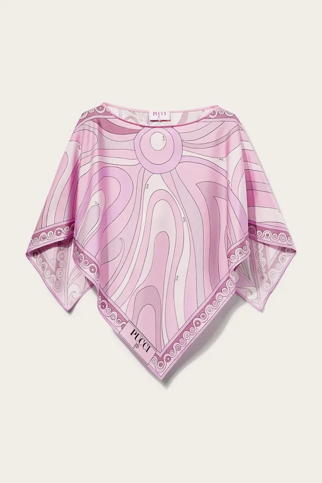 Tops And Shirts Women PUCCI Marmo And OrchideePrint SilkTwill Top