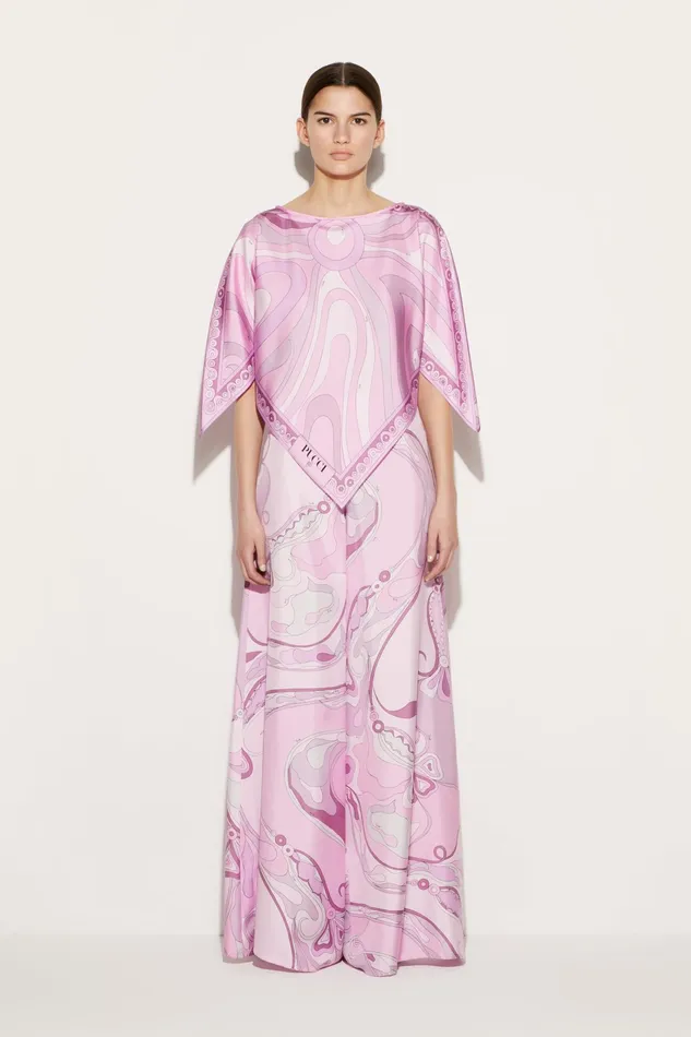 Tops And Shirts Women PUCCI Marmo And OrchideePrint SilkTwill Top