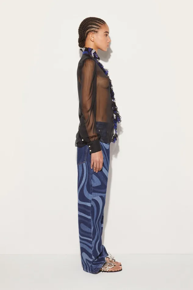 Tops And Shirts Women PUCCI Ruffled Silk Shirt