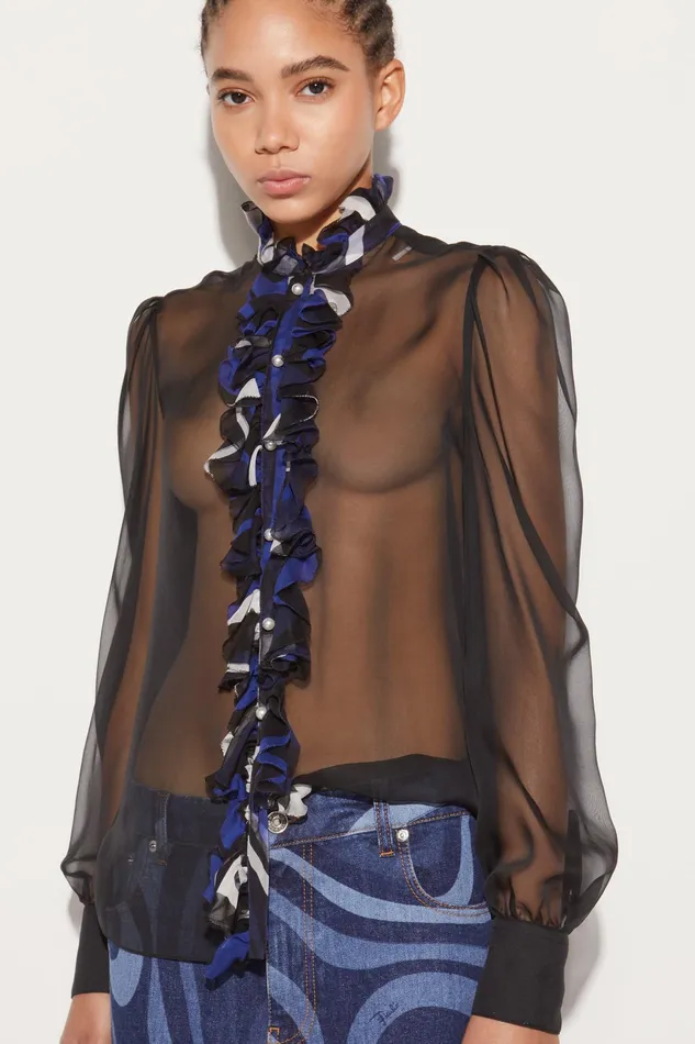 Tops And Shirts Women PUCCI Ruffled Silk Shirt