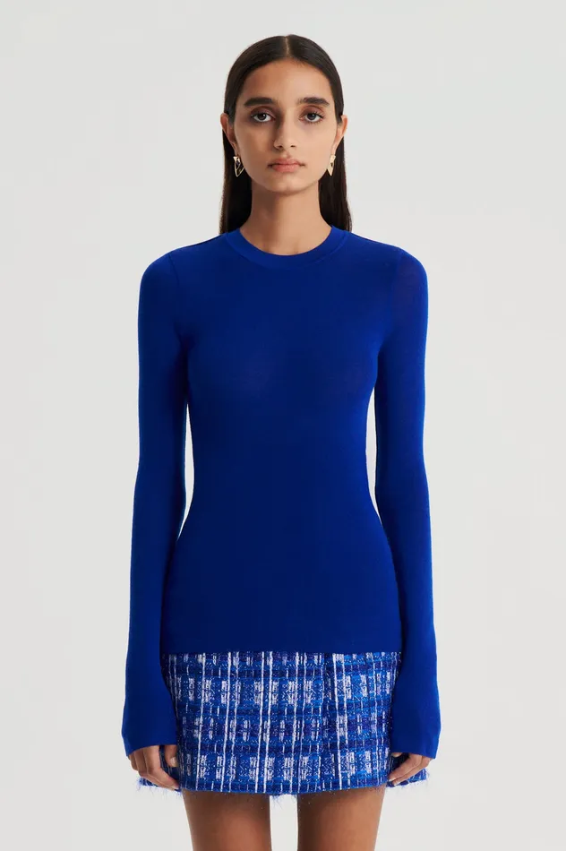 Tops BABYWOOL CREW SWEATER COBALT 8211 Scanlan Theodore Women